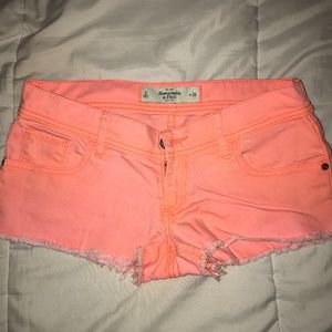 Abercrombie & Fitch Neon Cutoff Shorts
